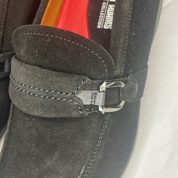 Stacy‎ Adams Mens Quillan Moc Toe Ornament Slip On Black Suede Leather Loafer 7M - Picture 2 of 7